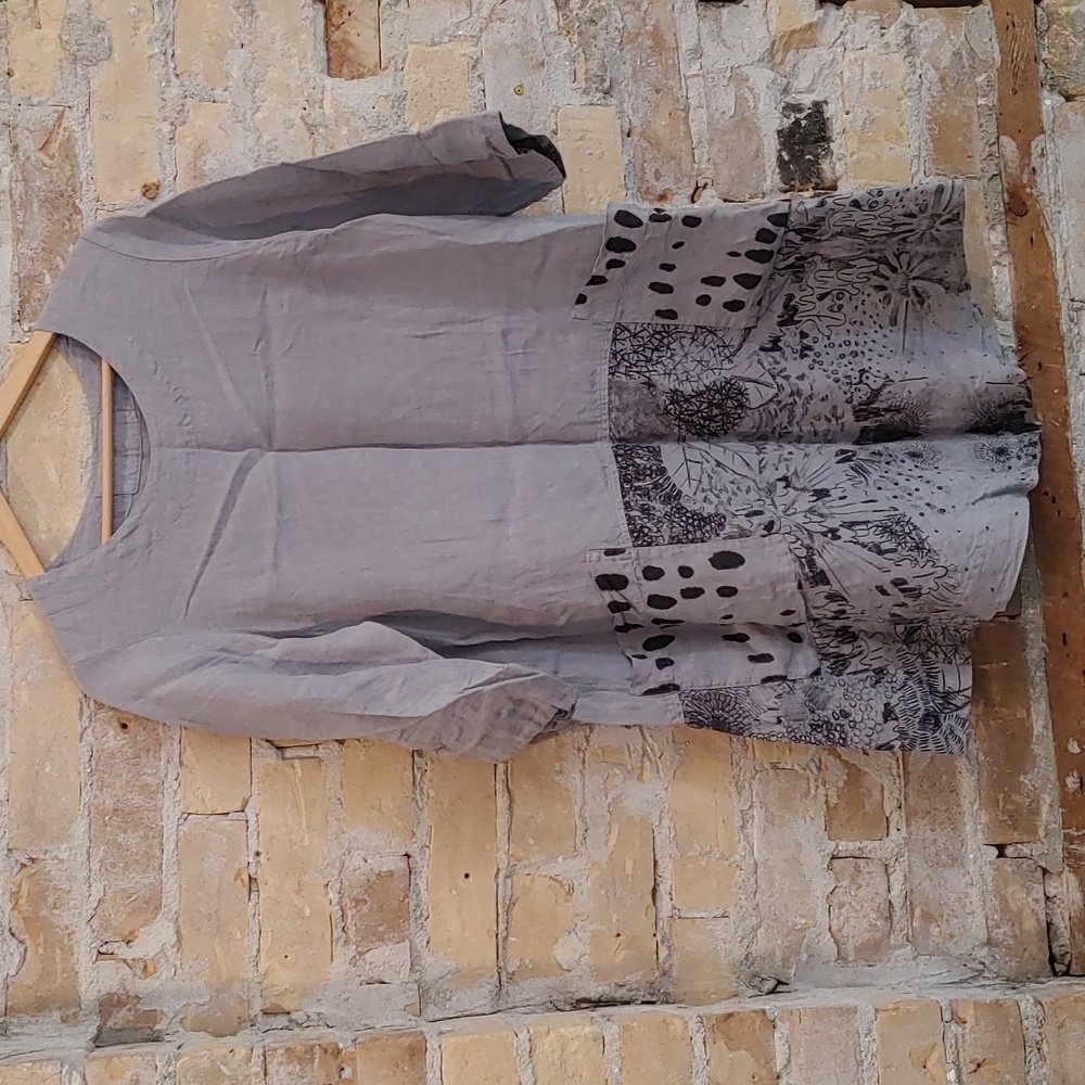 Blue Linen Tunic Dress